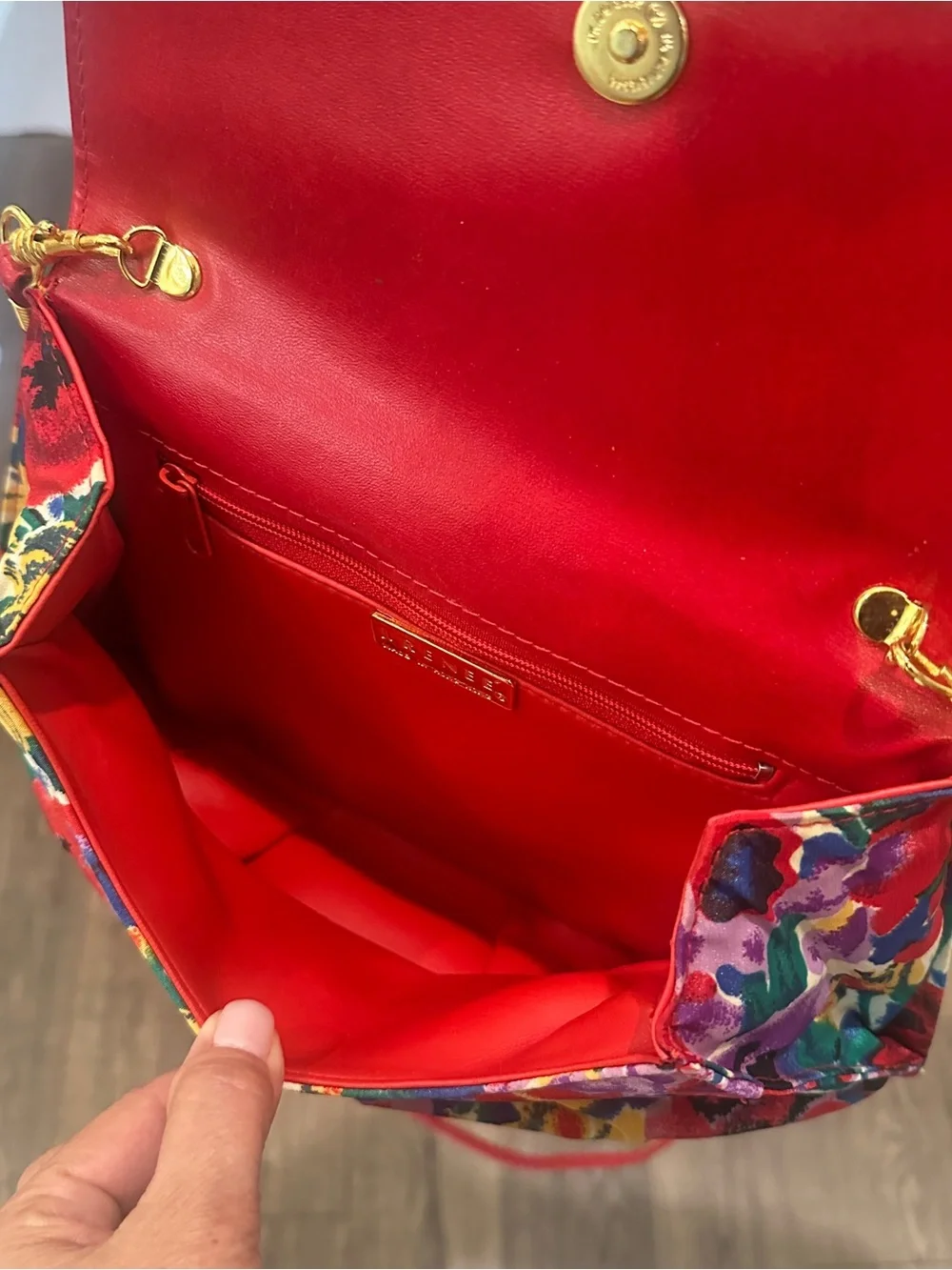 J. Renee’ Red Floral Crossbody / Clutch Bag
